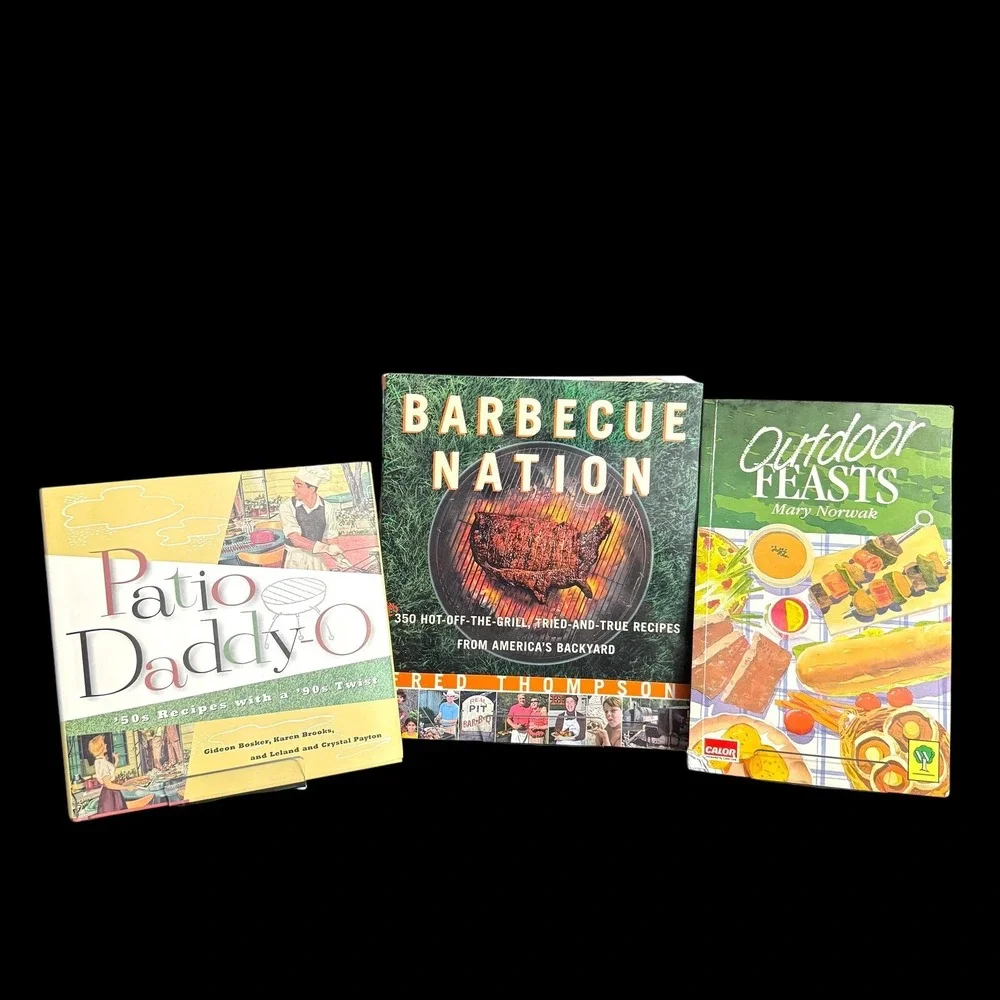 OUTDOOR‎ COOKING Cookbooks Barbecue Nation Patio Daddy-O Outdoor Feasts Lot of 3